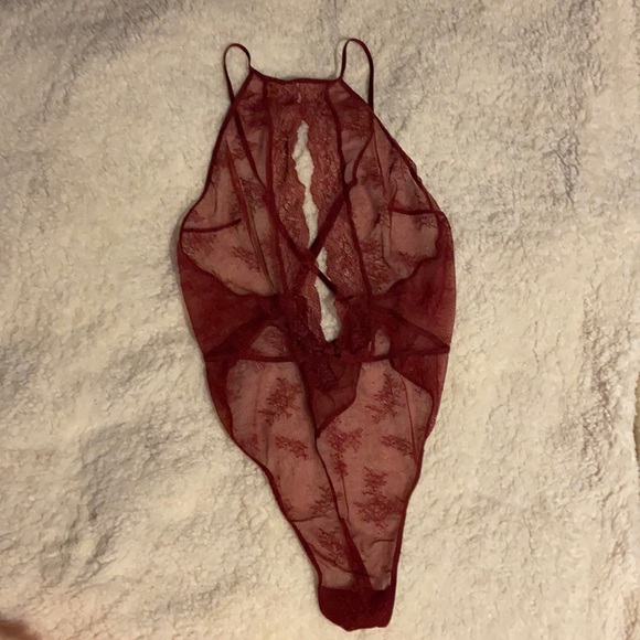 Victoria's Secret Other - Victoria’s Secret maroon lacy bodysuit, L